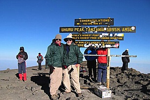 Picture of me and Don Short on the top of Mt. Kilimanjaro and was taken on September 30, 2004